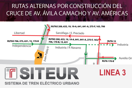 Anuncia SITEUR cierres viales por construcción de la Estación Basílica de Línea 3