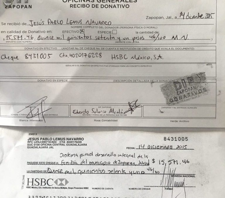 Pablo Lemus donó 28% de su cheque al DIF Zapopan