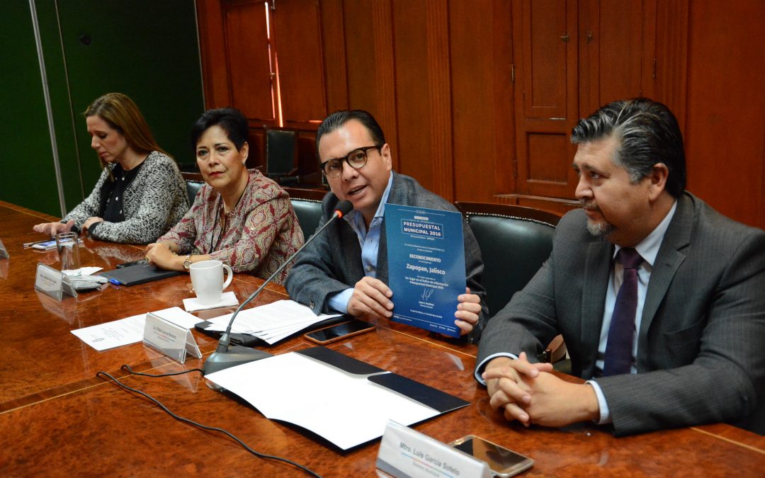 Obtiene Zapopan el primer lugar en transparencia, a nivel nacional, en el Índice de Información Presupuestal Municipal 2016