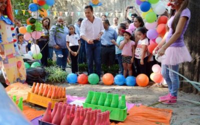 Risas, música y juegos; disfrutan pequeños festejo por Día del Niño en el Parque Hundido