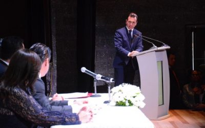 Pablo Lemus brinda mensaje sobre el Segundo Informe de Actividades de Zapopan, Ciudad de los Niños, en el Centro Cultural Constitución (CCC)