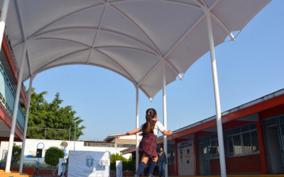 Supervisa Zapopan instalación de lonaria y rehabilitación exterior en el Jardín de Niños Socorro Jiménez Carrillo