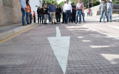 Supervisa Zapopan pavimentación con concreto estampado en calle Morelos en Nextipac