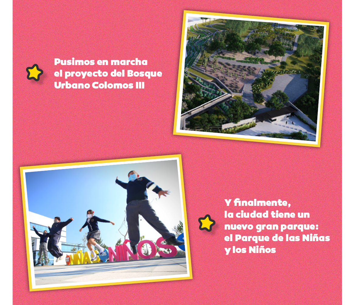  Pusimos en marcha el proyecto del Bosque Urbano Colomos III. Y finalmente, la ciudad tiene un nuevo parque: el Parque de las Niñas y los Niños.